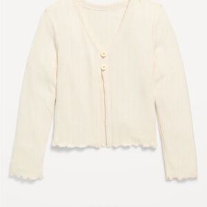 Pointell knit V neck cardigan for girls